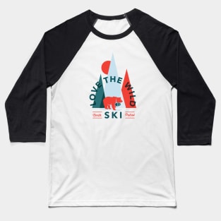 Love The Wild, North Ski Patrol: Colorful Geometric Nature Design Baseball T-Shirt